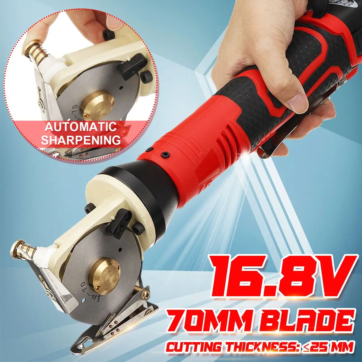 

16.8V Portable Cordless Electric Round Scissors Electric Scissors Shear Cloth Cutter Fabric Cutting Machine Kit Hand-held Tool