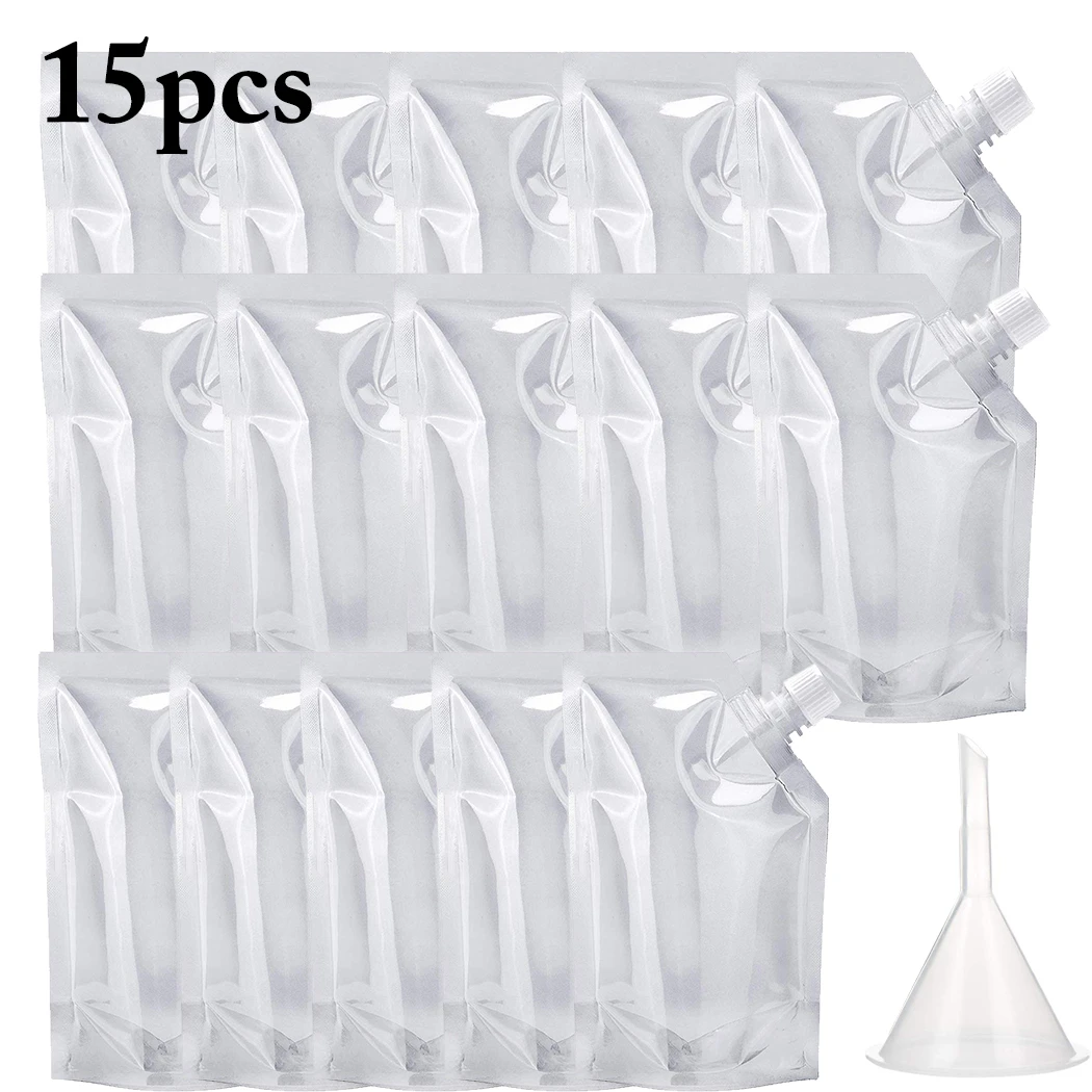 15 шт пластиковый многоразовый мешок для ликера прозрачные сверхпрочные бутылки