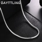 Цепочка BAYTTLING из серебра 925 пробы для женщин и мужчин, ожерелье с цепочкой змейка 3 мм 1618202224 дюйма, Подарочная бижутерия для свадьбы