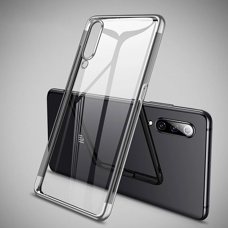 Черный Чехол Raugee для Xiaomi mi 9 Lite, роскошный бампер, прозрачный мягкий чехол из ТПУ для Xiao mi CC9 Global mi A3 mi 9 Pro 5G, чехол - Цвет: Черный