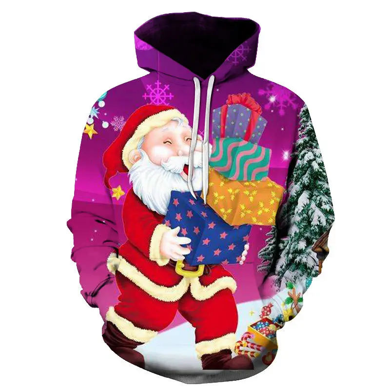 

2021 Autumn Winter New 3D Print Hoodie Men Fashion Casual Hoodies Hip Hop Streetwear Men's Sweatshirt Santa Gift Clothes