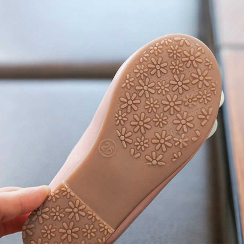Туфли детские с цветами нескользящая подошва плоская повседневная обувь для
