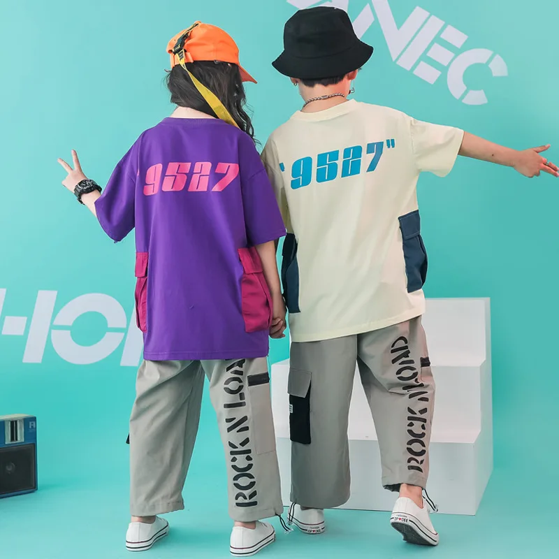 Женские танцевальные костюмы в стиле хип хоп для девочек и мальчиков уличная