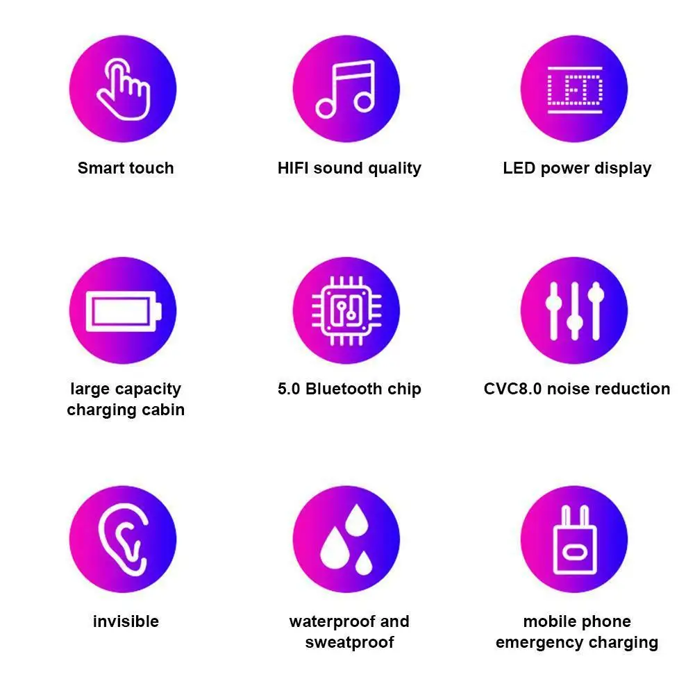 Беспроводные наушники TWS 2000 мАч Bluetooth 5 0 со светодиодным дисплеем питания CVC8.0 DSP