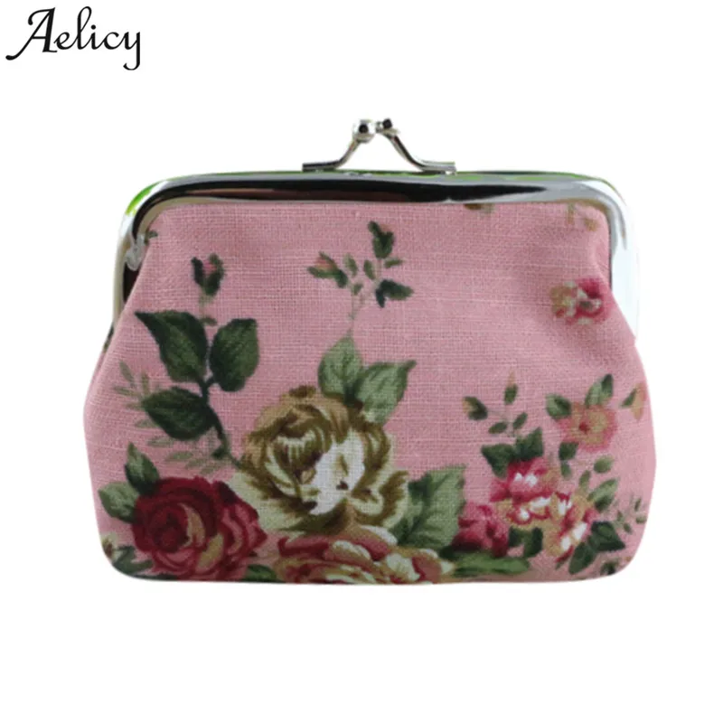 Женский тканевый кошелек Aelicy с принтом розы сумка для монет чехол ключей bolso nina