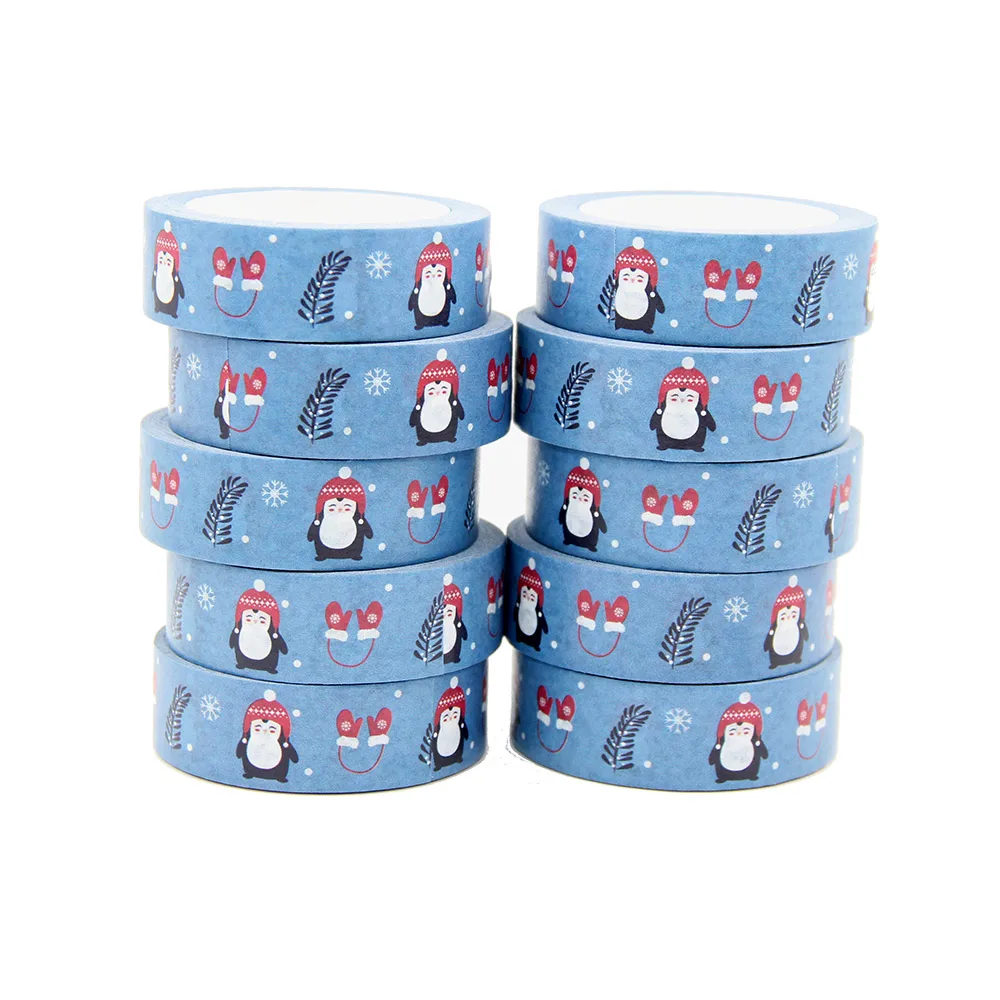 

10pcs/Lot 15mm x 10m Christmas Snow Gloves Snowman Washi Tape Scrapbook Paper Masking Adhesive Merry Christmas Washi Tape Set