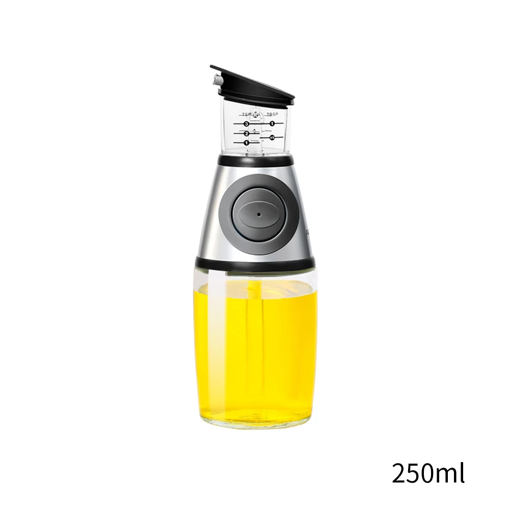 250ml Измеряющее масло управление бутылка пресс тип масло, полезное для здоровья бутылки Кухонные принадлежности Пресс измерение масла Бутылка чайник чашки кухонные принадлежности - Цвет: 250ml