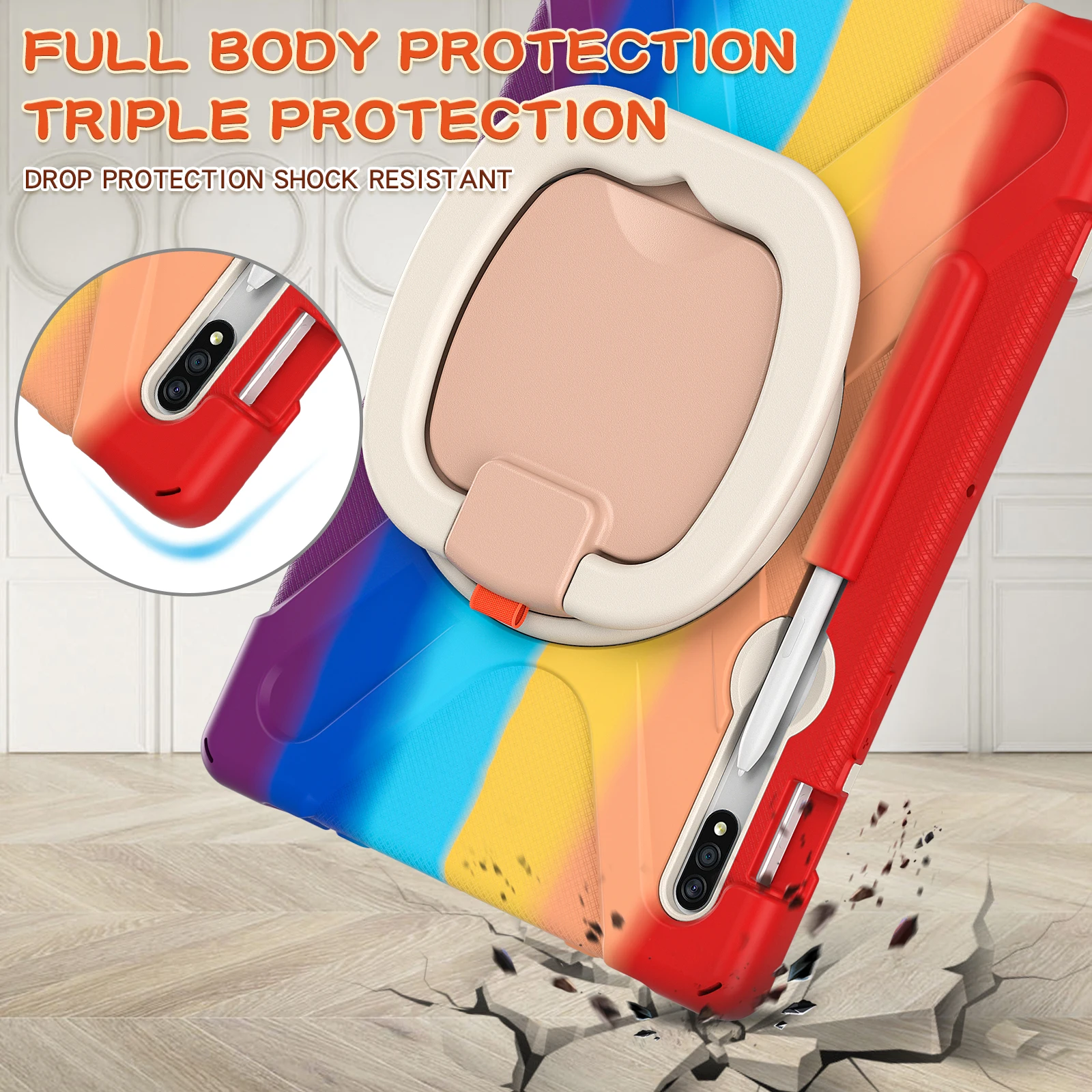 

For Samsung Galaxy Tab S7 11" T870/T875 New Tablet Cover Kids Safe Shockproof Heavy Duty Hand-Held Silicone Case 12 Colors