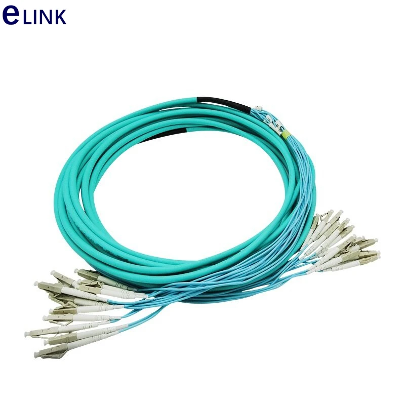 15m 6 cores fiber patchcord OM3 bundled jumper LC SC FC ST branch cable 2.0mm Multimode optical fiber patch lead 8C bundle