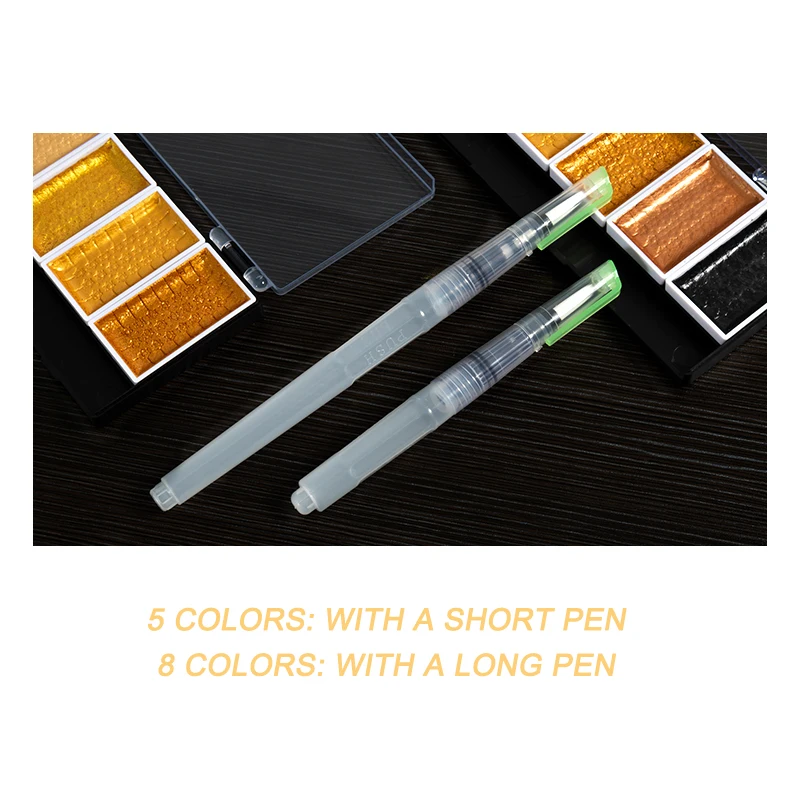 Цвета: металлик золото водная Цветная кисть ручка пигментная краска набор