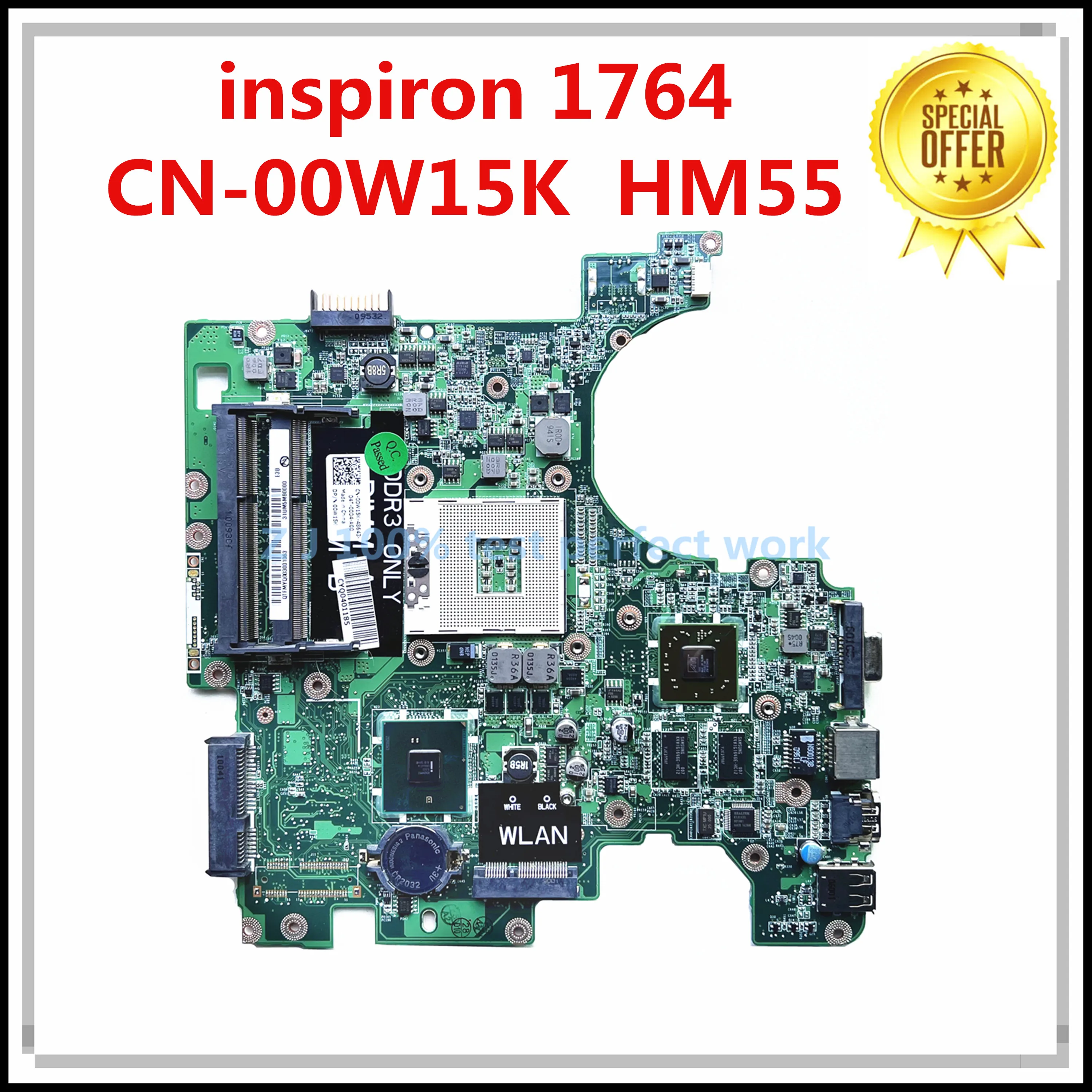 Высокое качество для DELL 1764 материнской платы ноутбука CN-00W15K 00W15K 0W15K DA0UM3MB8E0 HM55 PGA989