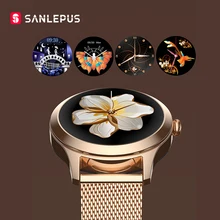 2021 SANLEPUS Stylish Womens Smart Watch Luxury Waterproof Wristwatch Stainless Steel Girls Smartwatch For Android iOS SW10pro