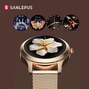 2021 SANLEPUS Stylish Womens Smart Watch Luxury Waterproof Wristwatch
Stainless Steel Girls Smartwatch For Android iOS SW10pro