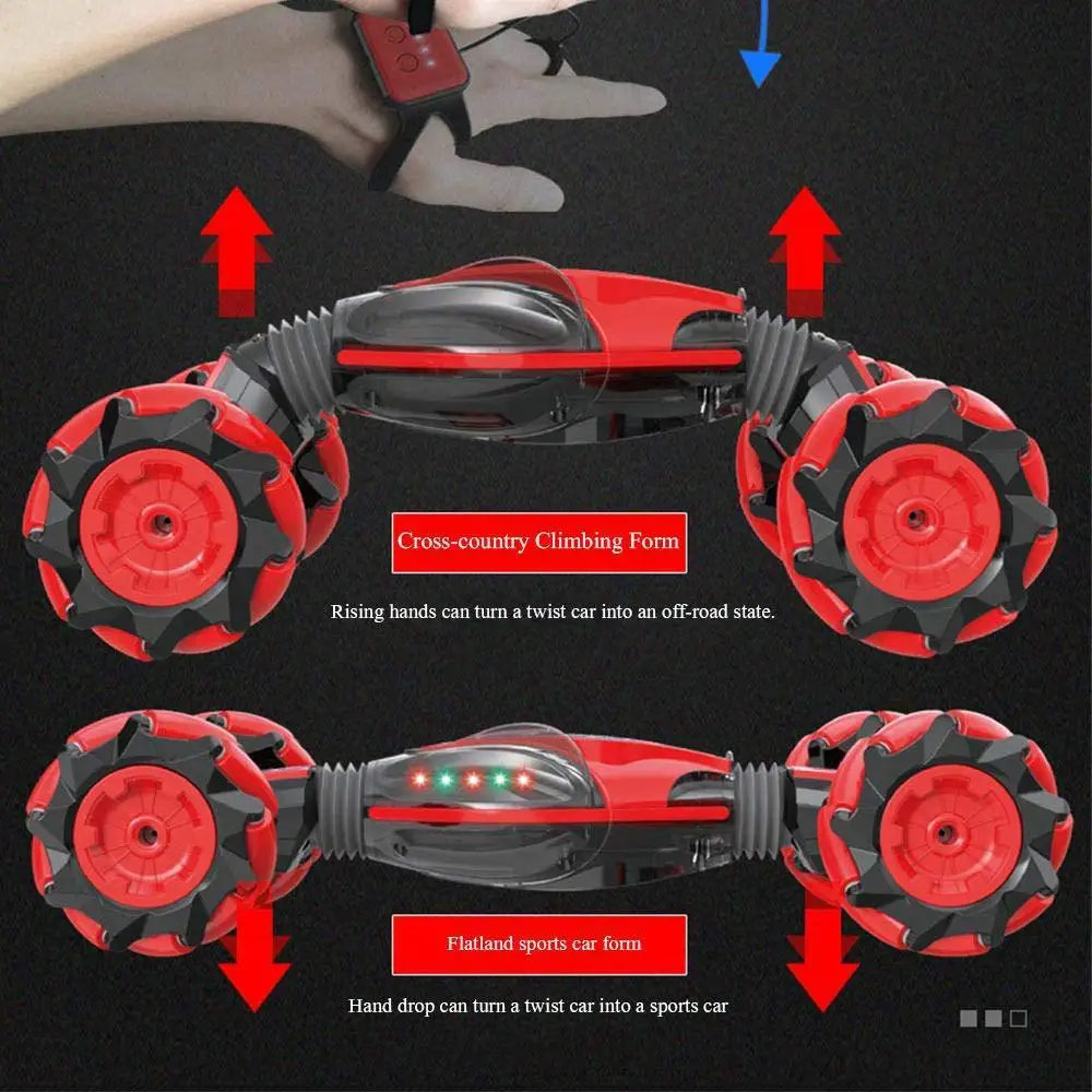 

Kuulee Remote Control Stunt Toy Car 2.4G Gesture Sensing Remote Control Stunt Car 4 Wheel Drive Off-Road 45 Minutes Kids Gift