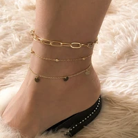 round sequins anklets for women foot accessories beach barefoot sandals bracelet ankle on the leg female ankle gifts for women