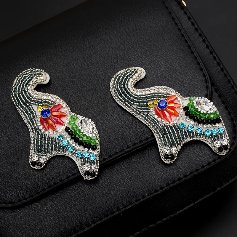 1 шт. милый слон Стразы Вышивка бисером нашивка для одежды DIY модные сумки обувь