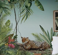 beibehang custom southeast asian animal leopard mural pastoral bedroom wallpapers living room sofa tv background photo wallpaper