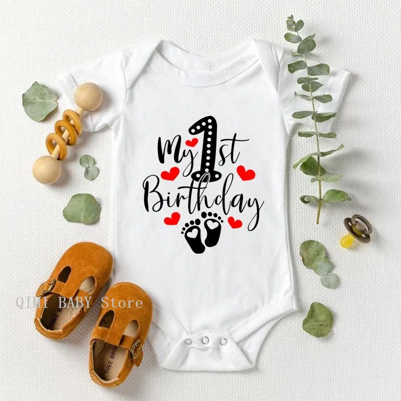 

Детское боди на 1-й День рождения It's My First Birthday, с коротким рукавом, одежда для первого дня рождения, 100% хлопок, наряды для маленьких мальчиков ...
