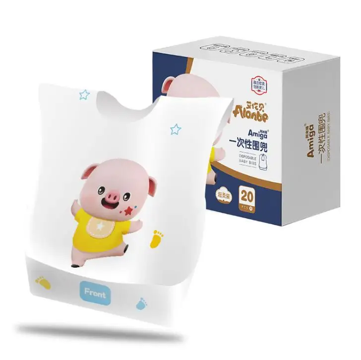 Нагрудники одноразовые водонепроницаемые из нетканого материала 20 шт. | Детская