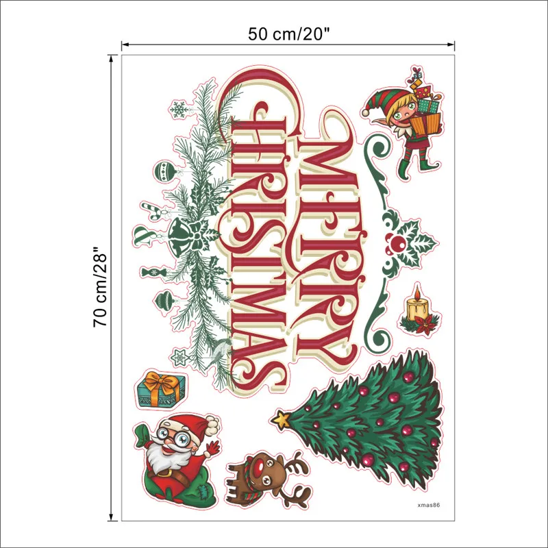 

Christmas Tree Evergreen Bough Wall Stickers For Shop Home Decoration Festival Season Mural Art Diy Window Decals Pvc Posters