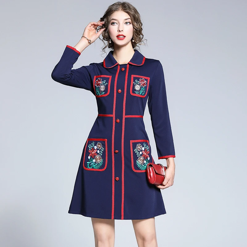 Фото Новое Женское платье с вышивкой 2019 года! Маленькие возраст минимизирующие Новое Женское платье с вышивкой 2019 года! Маленькие возраст минимизирующие