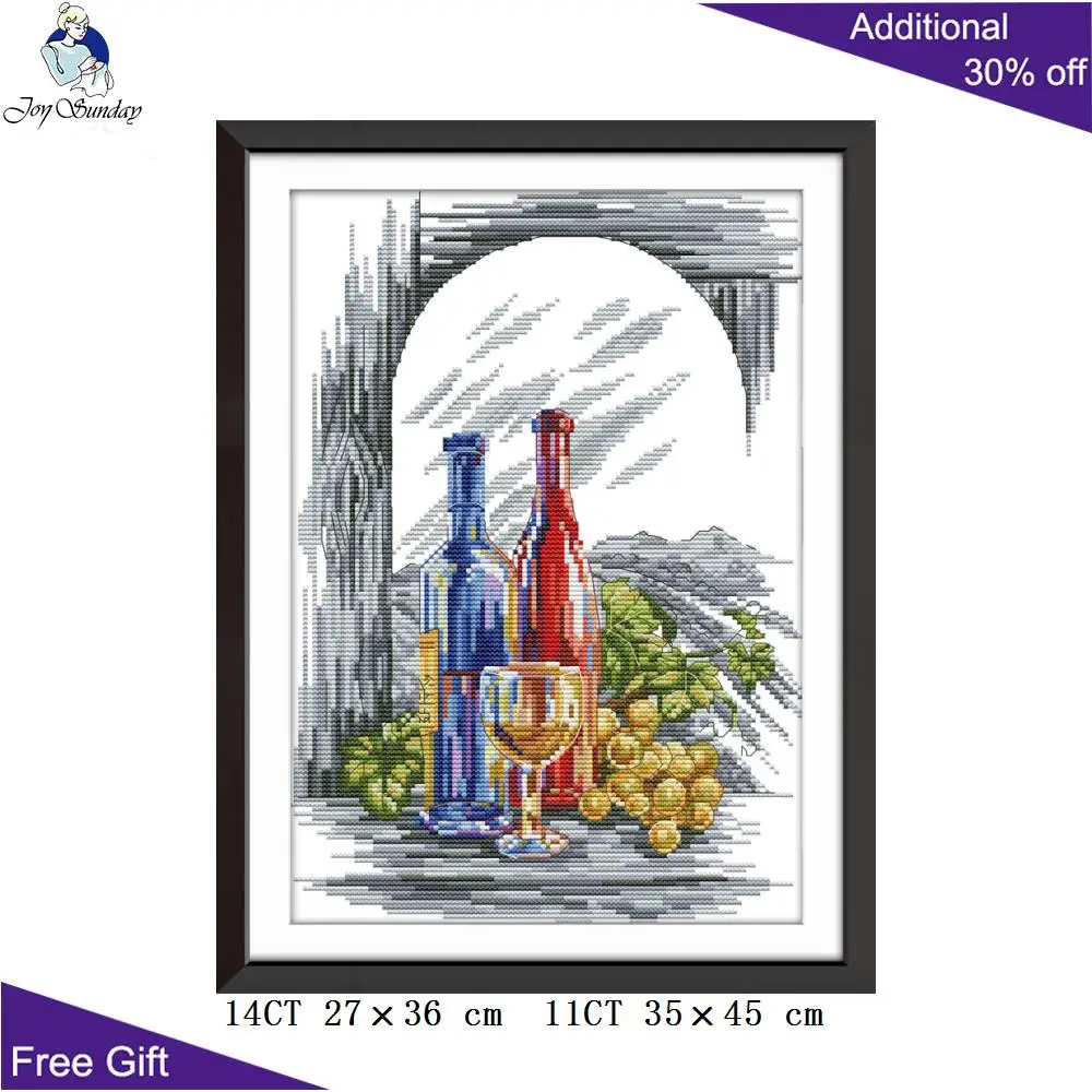 Joy Sunday Wine вышивка крестиком J463 14CT 11CT счетная и штампованная винная рукоделие