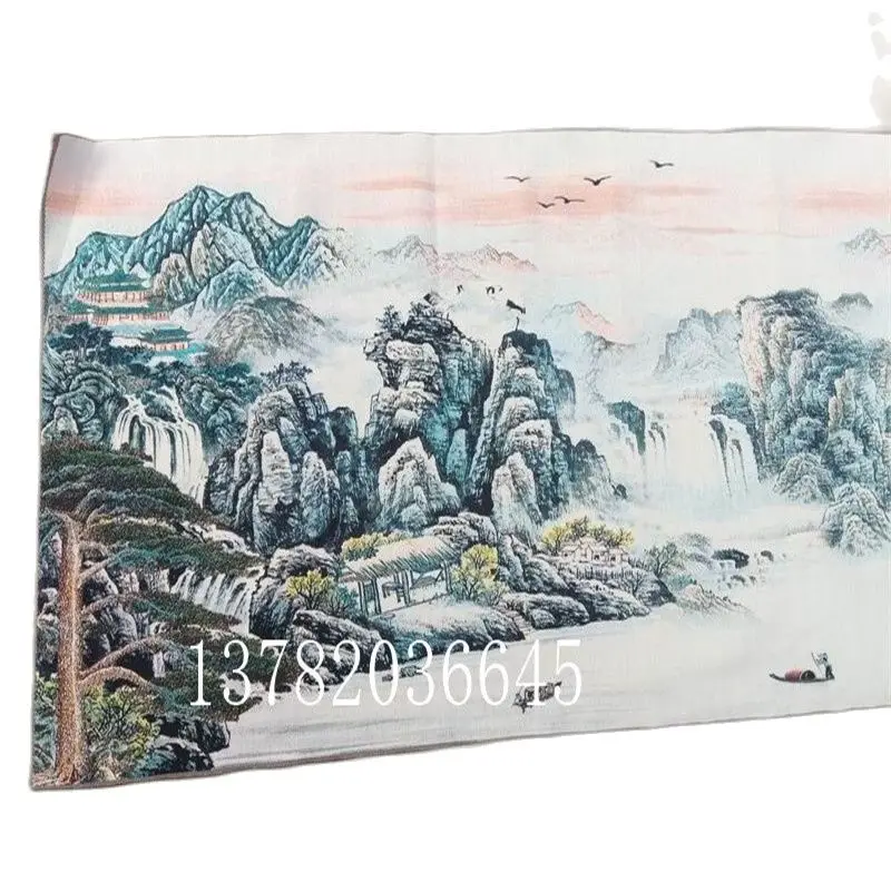 Китайский шелк ручной работы висячая Картина Пейзаж картина Хай на Бай Чуань |