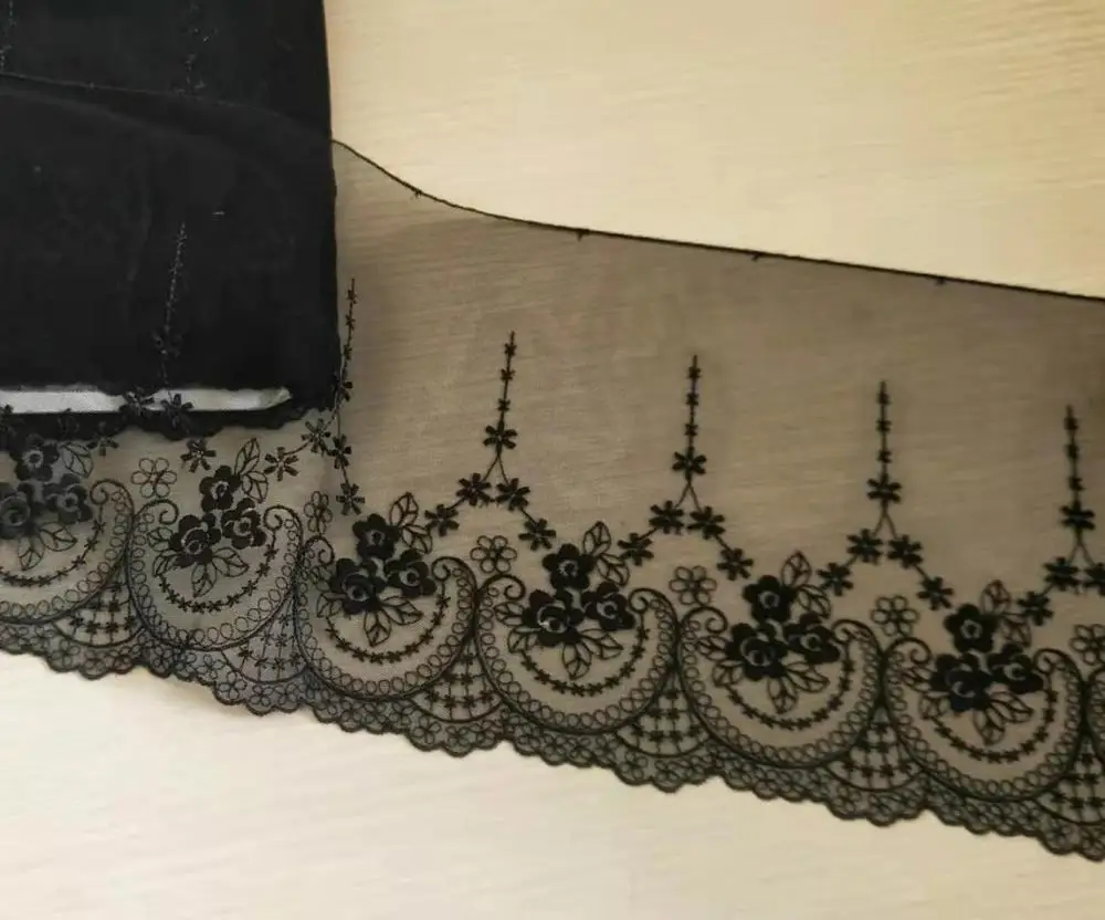 3 цвета 2 ярда кружевная отделка Цветочная вышивка тюль кружево 6 29 дюйма в ширину