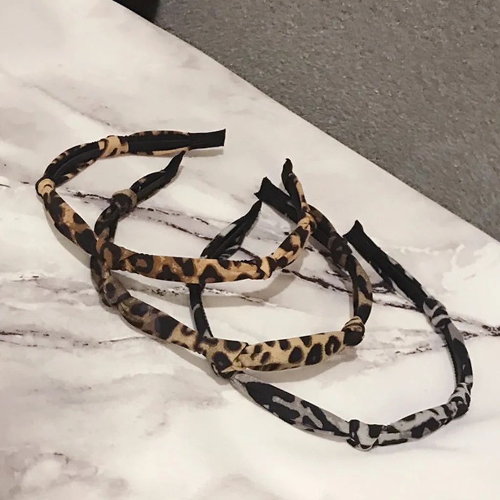 Женская леопардовая повязка на голову модная повседневная Милая узкая