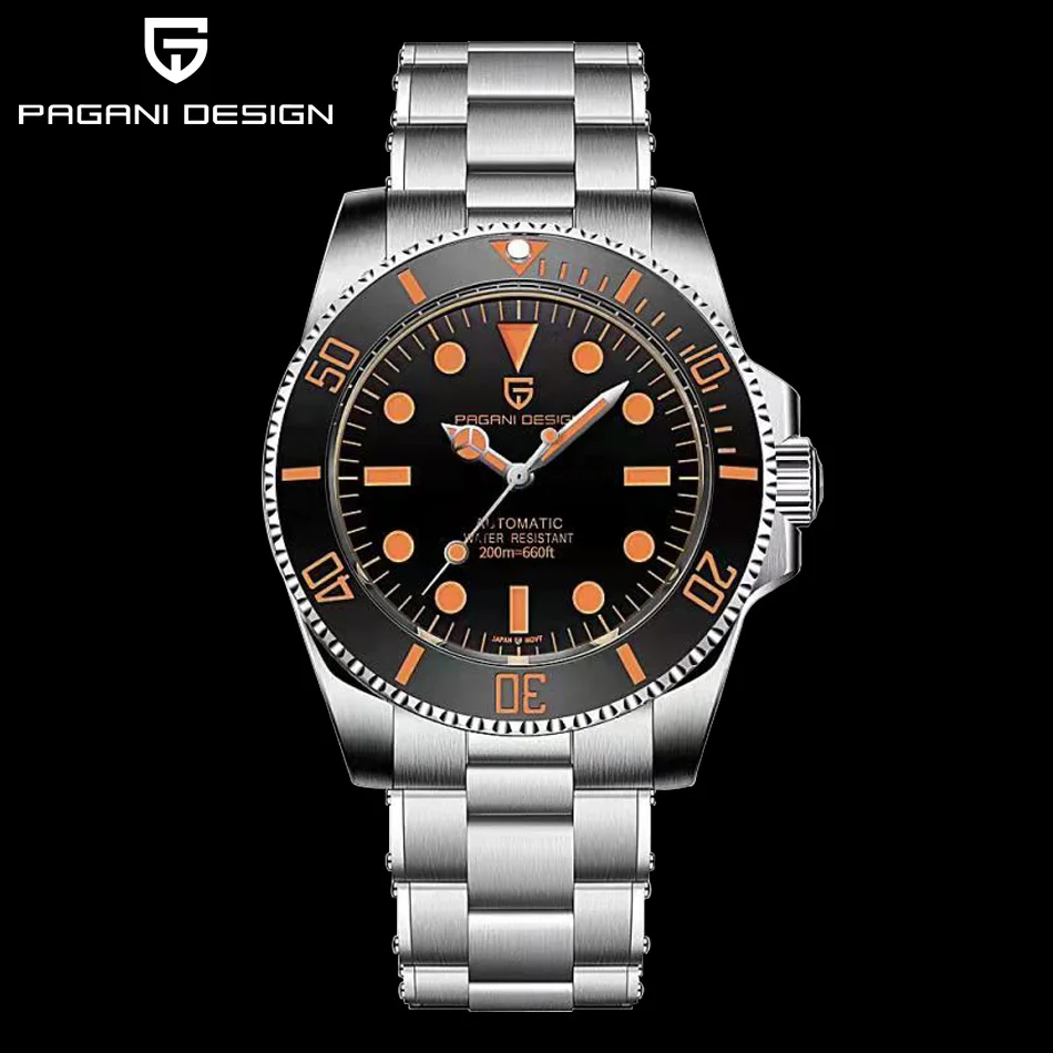 

Pagani Design Diver Watch Retro Water Ghost Luxury Sapphire NH35 Automatic Mechanical Watch Men 20Bar Waterproof Montre Homme