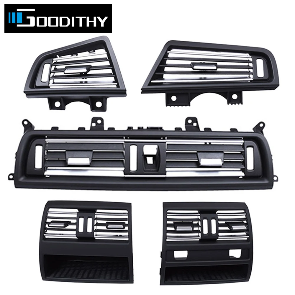 LHD RHD Front Central Full Chrome Air Conditioning AC Vent Grille Outlet Panel Cover For BMW 5 Series F10 F11 F18 520 521 523