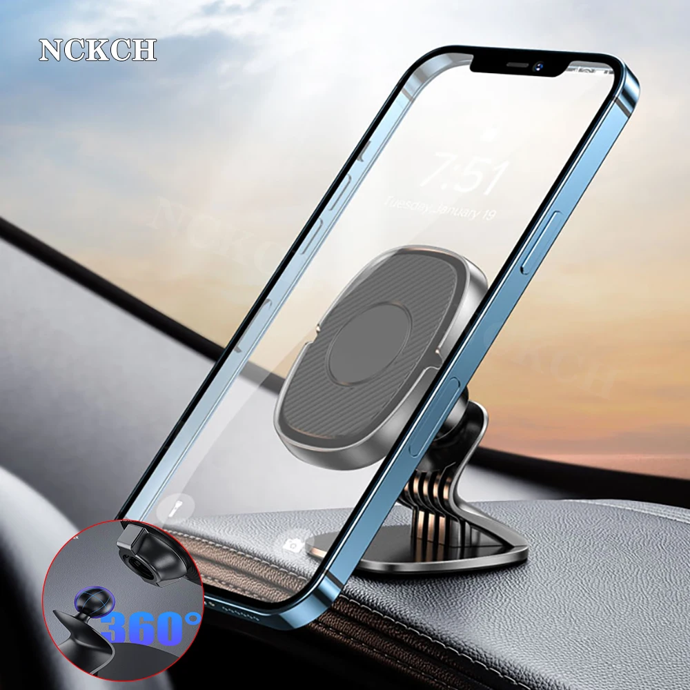 

Magnetic Dashboard Paste Phone Universal Car Holder For iPhone 11 12 Pro Max Xiaomi 9 Huawei P30 360 Rotating Car Phone Holder
