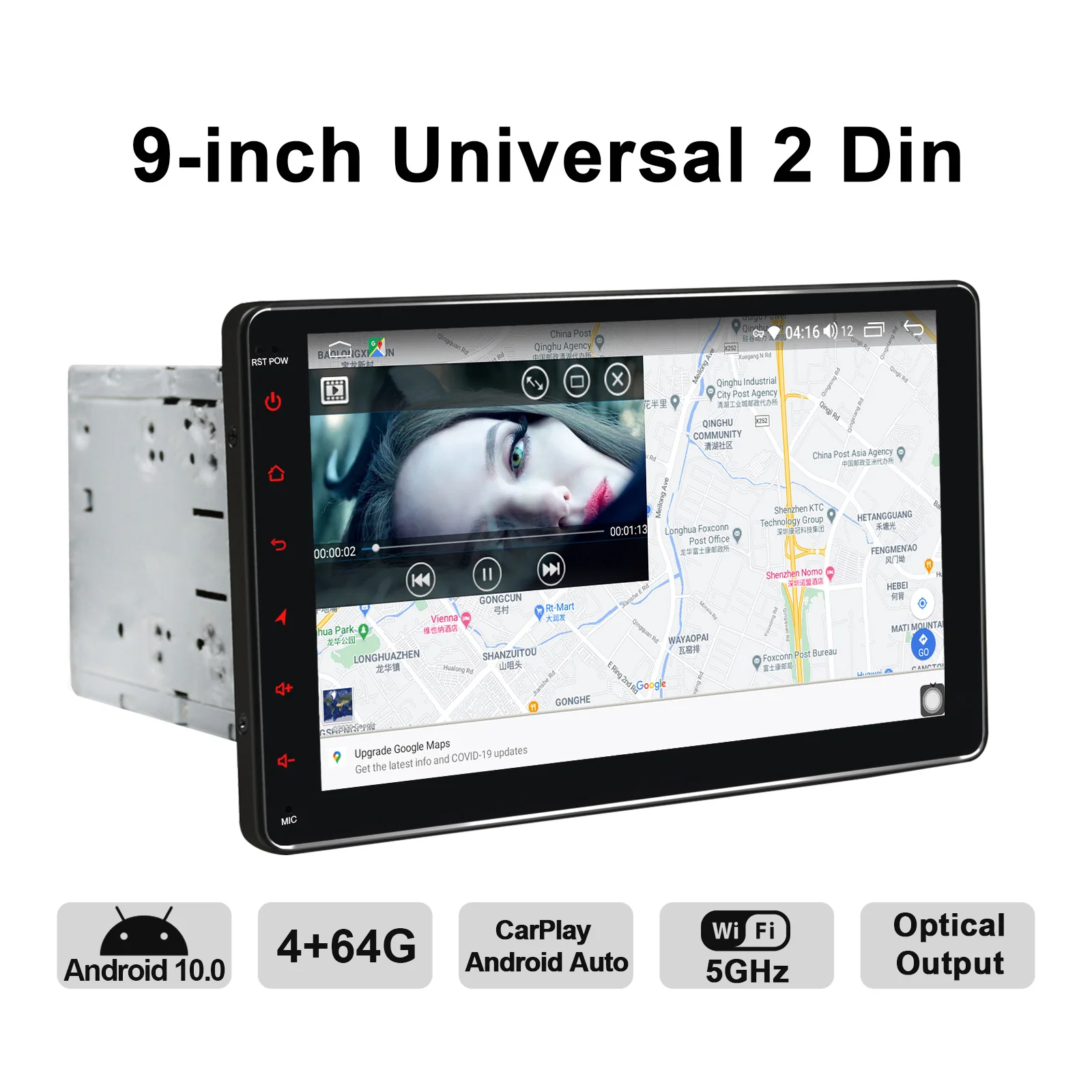

Автомобильный мультимедийный плеер, мультимедийный плеер 2 din 1280*720 IPS 9 дюймов GPS-навигация, автомобильный радиоприемник, Android 10,0, поддержка DVR...