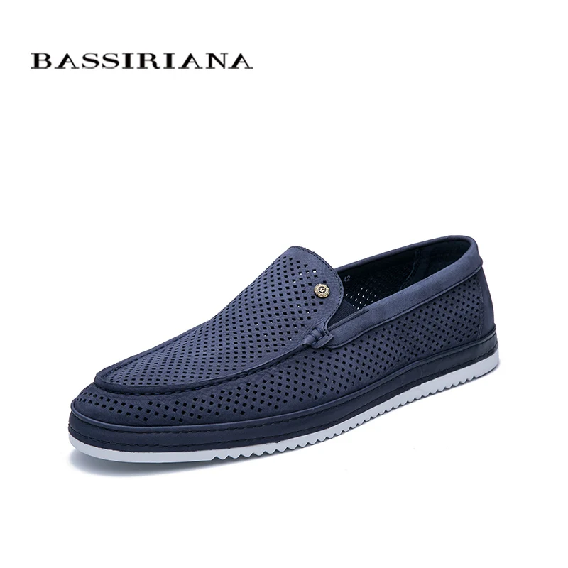 Bassiriana2020 summer new leather men's shoes hollow breathable casual comfortable | Обувь