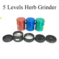 5levels 55mm drums zinc alloy herb grinder with windows tobacco smoke cruhser high quality