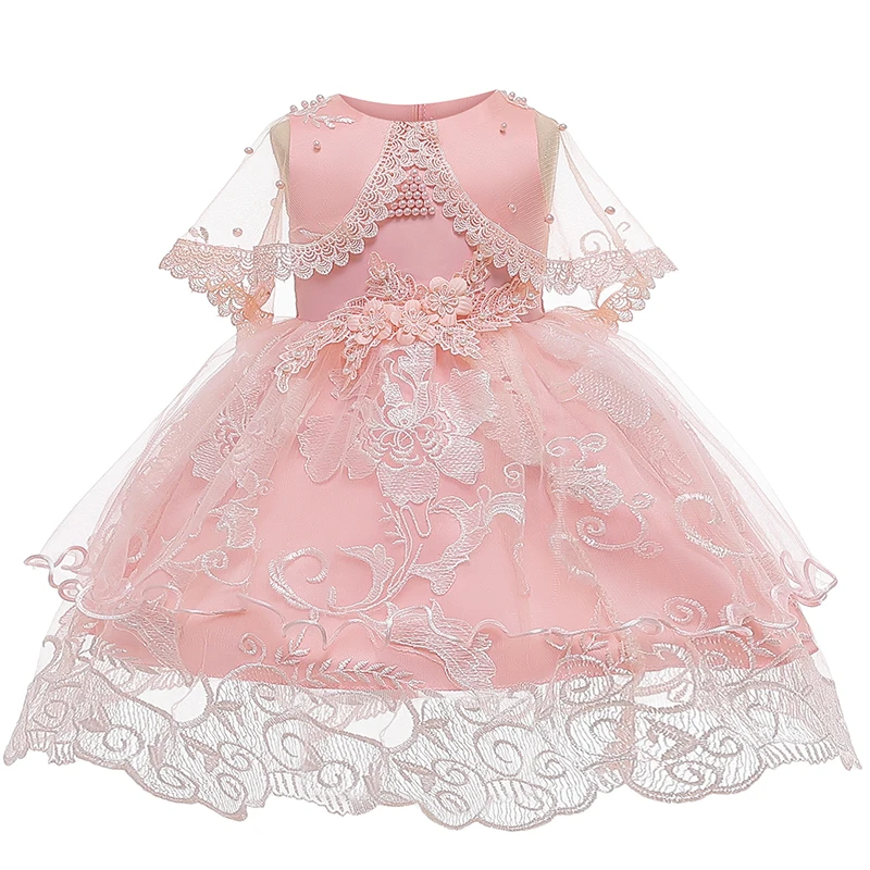 

Infant With a Veil Embroidered Prom Party Princess Dress Baby Solid Color Dresses for Girls Clothing Newborn Christmas Dress