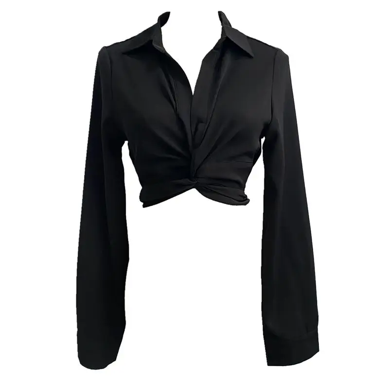 Рубашка Ruibbit Женская в стиле ретро с V-образным вырезом и длинным рукавом | одежда