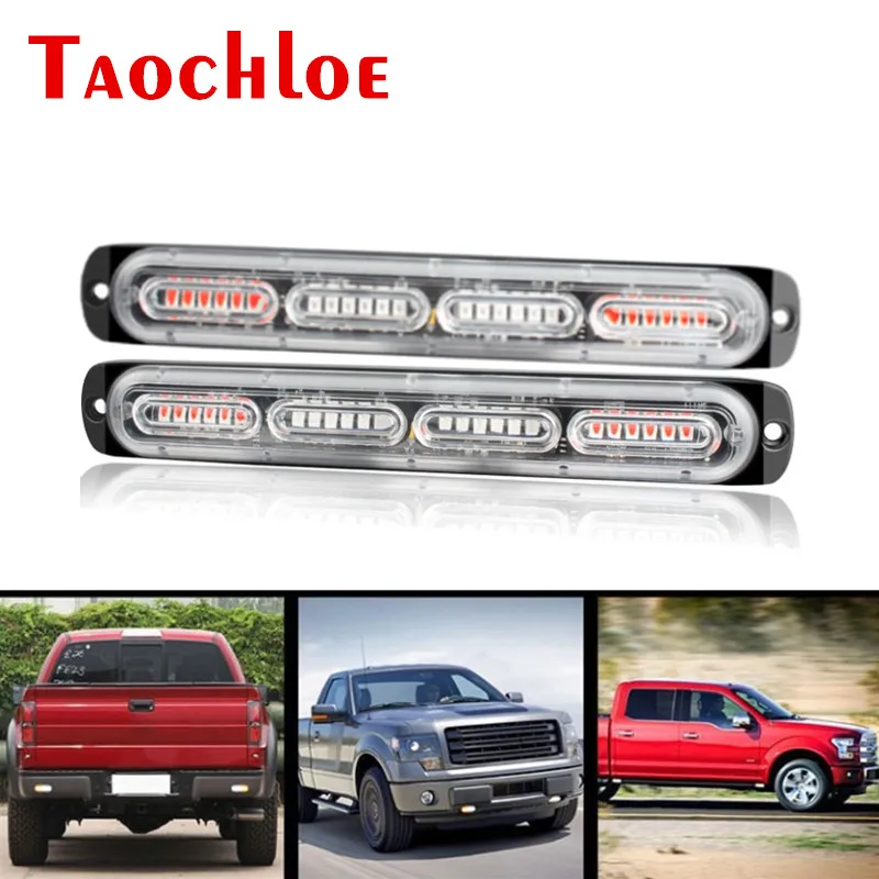 

2Pcs Motorcycle Flashing Lights Waterproof Strobe Signal Warning Light For Car Truck Trailer Lorry Police Cruiser Ambulance