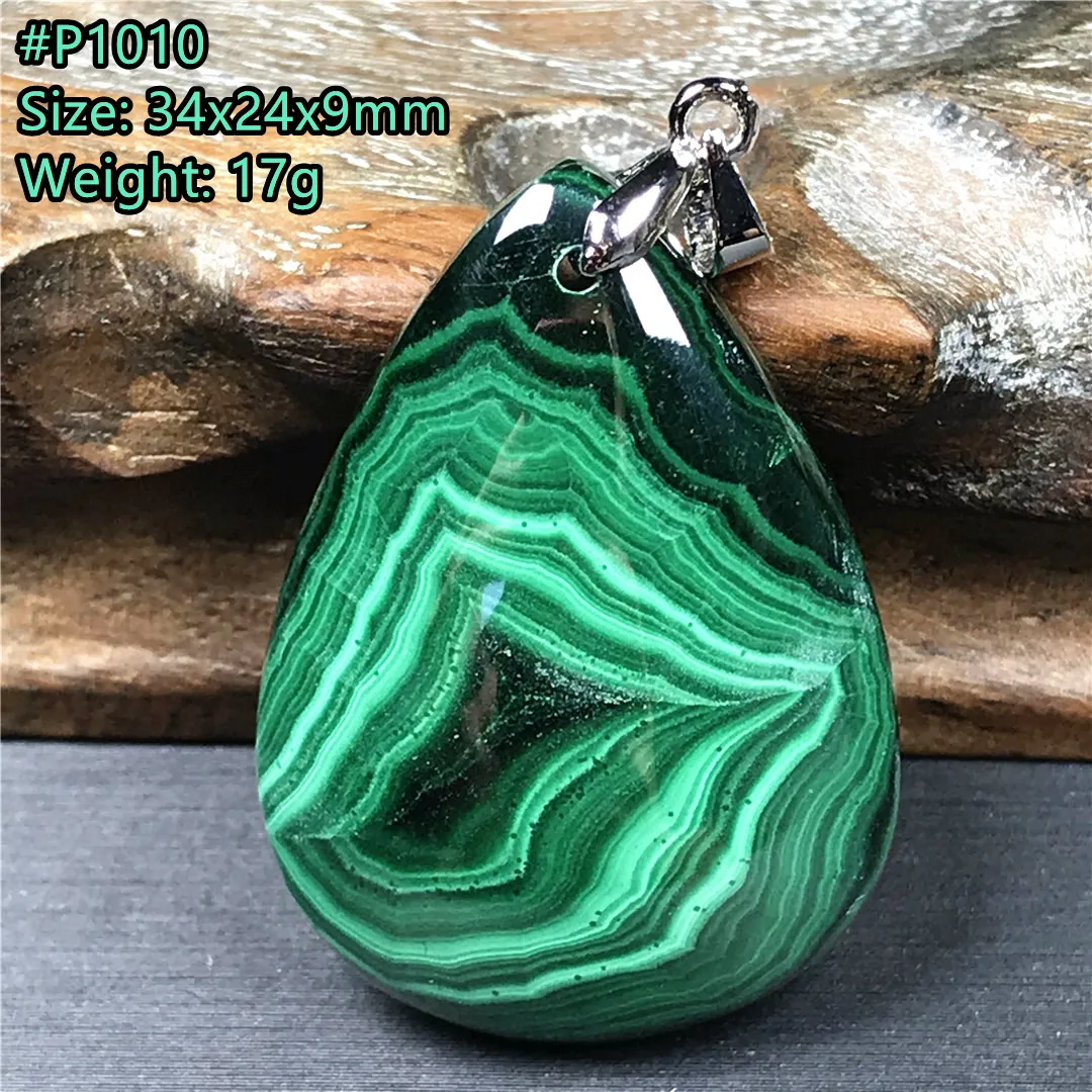 

Natural Green Malachite Chrysocolla Pendant For Women Men Healing Luck Gift 34x24x9mm Beads Crystal Stone Silver Jewelry AAAAA
