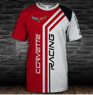 

Nieuwe 3D Digital Printing Auto Logo T-shirt Ronde Hals Losse Jeugd Casual Korte Mouw Heren Logo