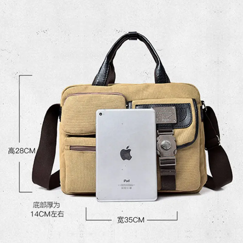 Scione деловая сумка мессенджер для мужчин Студенческая Холщовая Сумка через плечо