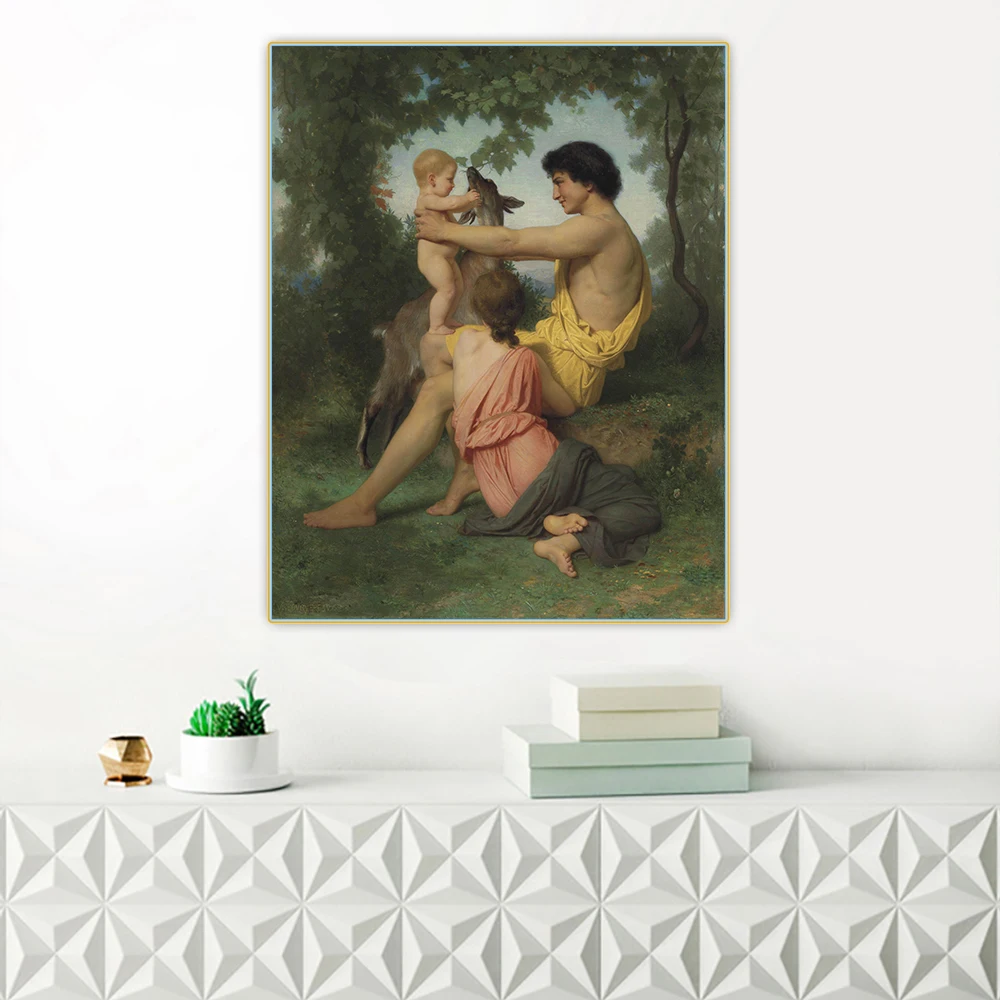 Citon William Adolphe Bouguereau ididyll. Древняя семья Canvas холст искусство картина маслом