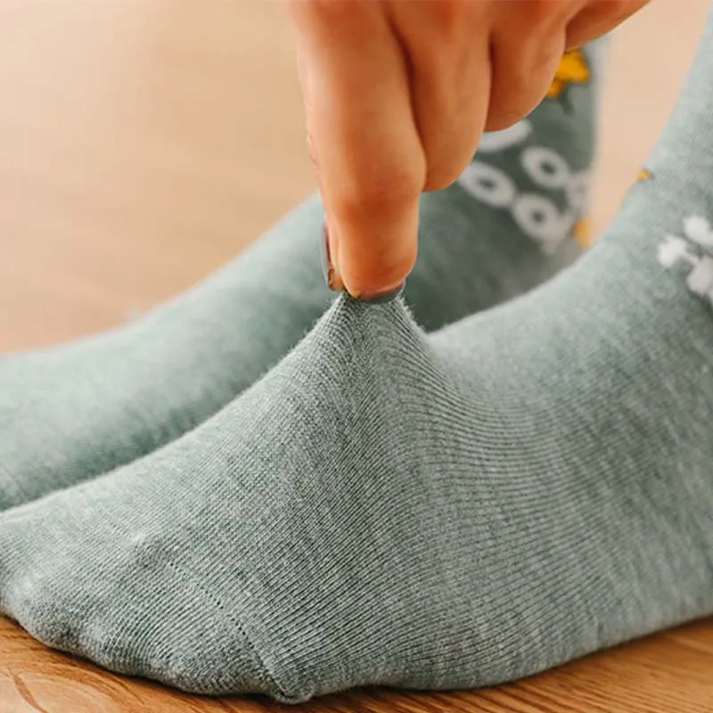Новинка женские трубчатые носки из чесаного хлопка средней длины в полоску с