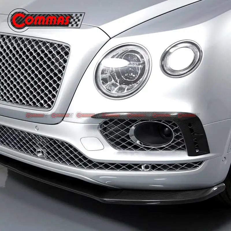 

CSSYL Best Brand Carbon Fiber Front Bumper Splitters Canards For Bentley Bentayga W12 Limited Edition Front Bumper Air Vents