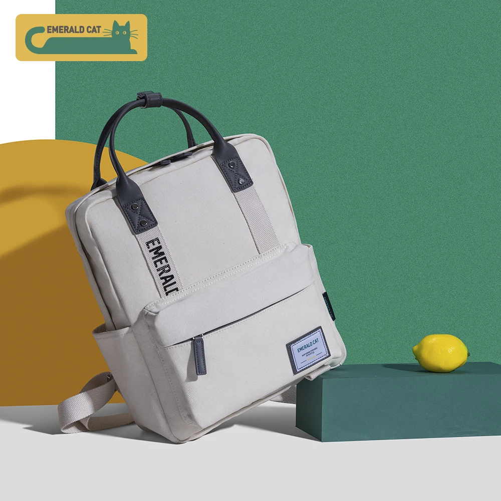 2019 Изумрудный Кот женские холщовые рюкзаки школьная сумка дорожная через плечо |