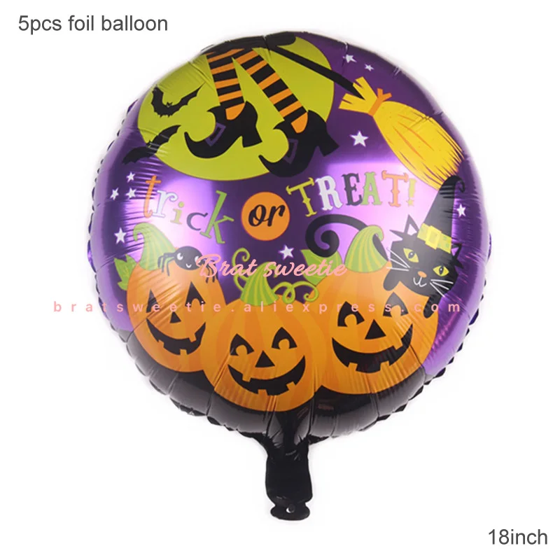 5pc 18in pumpkin Хэллоуин украшение ужасный страшный призрак шары легкая прозрачная ткань в паутинку бар Счастливый Хэллоуин сцена набор для вечеринки - Цвет: 5pc 18in pumpkin
