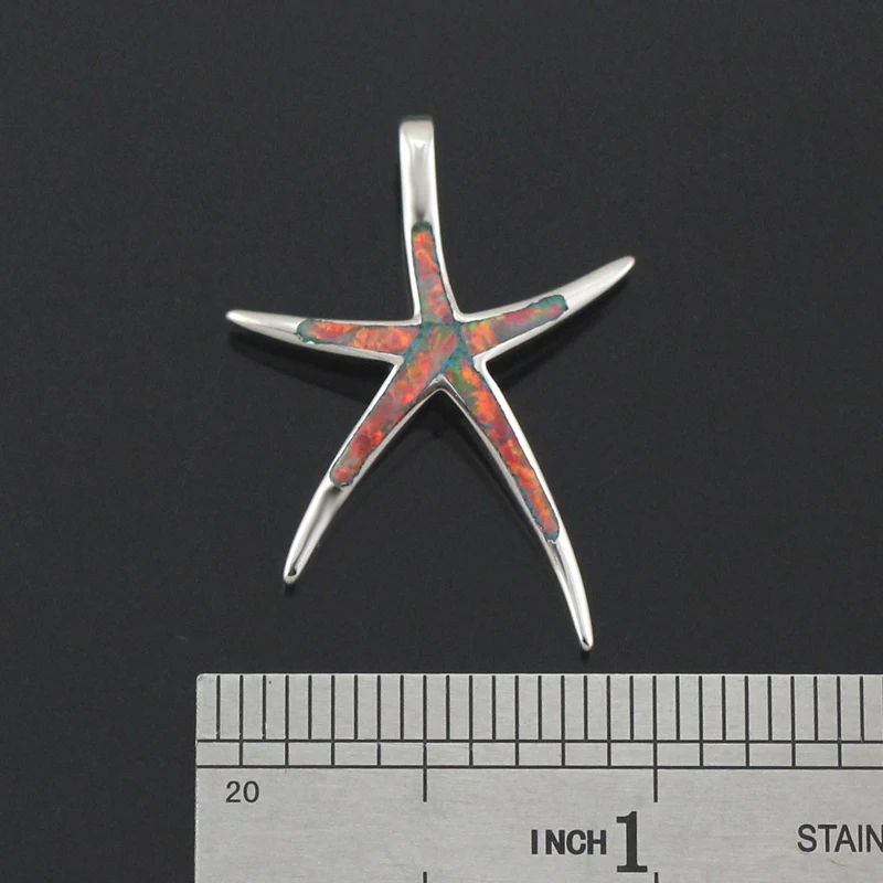 

Brown Fire Opal Star Pendant for Women Starfish Length 1 1/4'' OP200