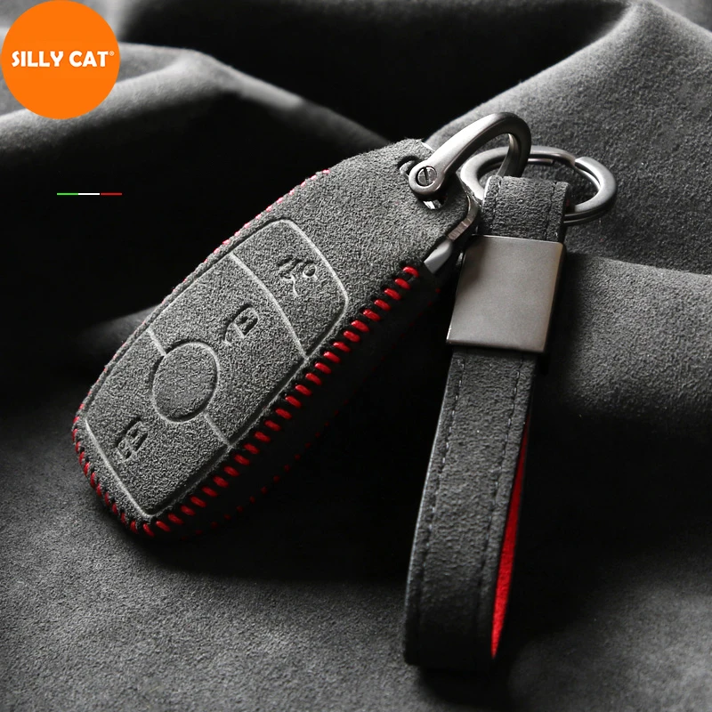 Меховой чехол для автомобильного ключа Mercedes Benz брелка с ключом A B G S E C Class W205 W213 C217