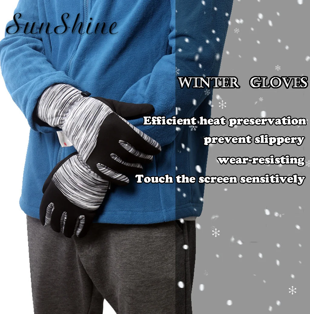 Теплые лыжные перчатки для мужчин и женщин зимние флисовые водонепроницаемые
