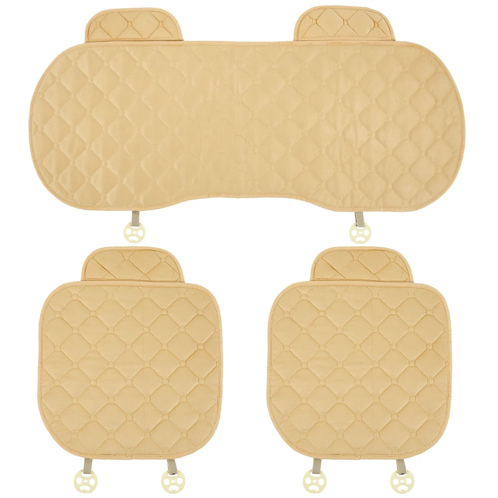 Full Set Beige Автомобильные чехлы для сидений, набор Автомобильных Подушек, четыре сезона, коврик для автомобиля, противоскользящий, дышащий, для автомобиля, дома, автомобиля, аксессуары для интерьера - Название цвета: Full Set Beige